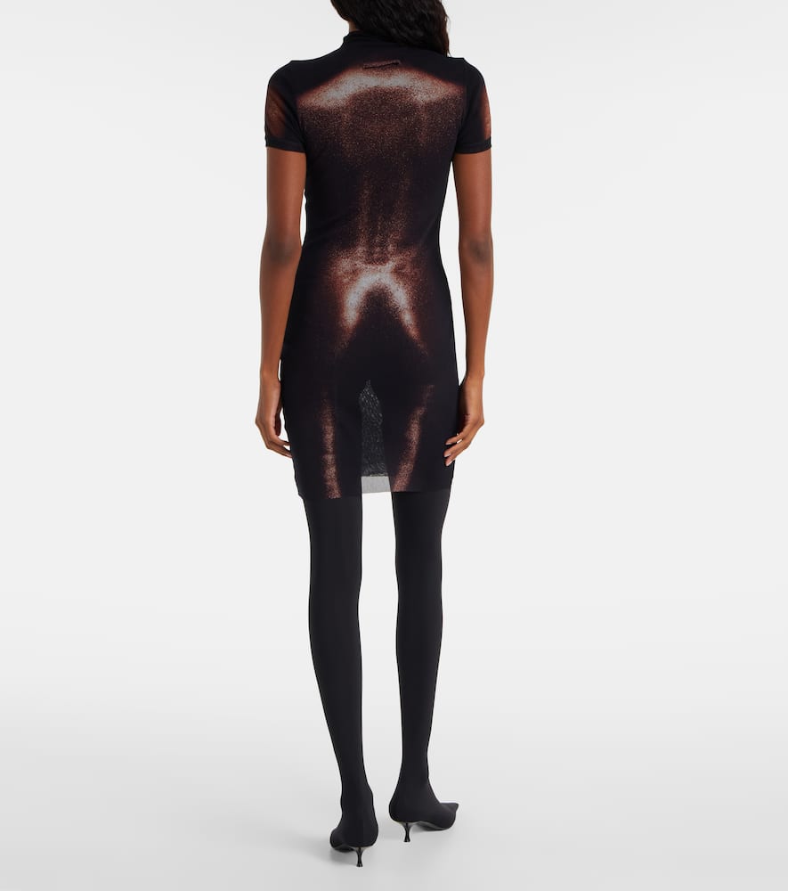 Trompe l'oeil mesh minidress