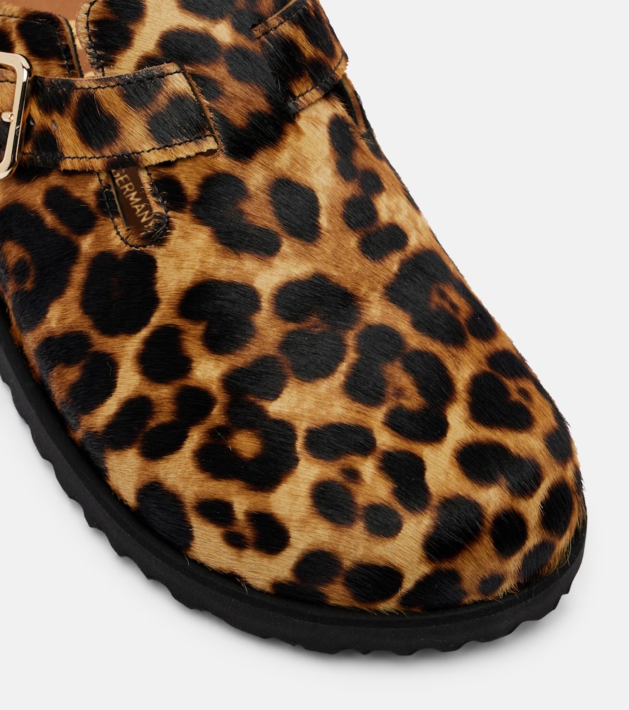Boston leopard-print calf hair clogs