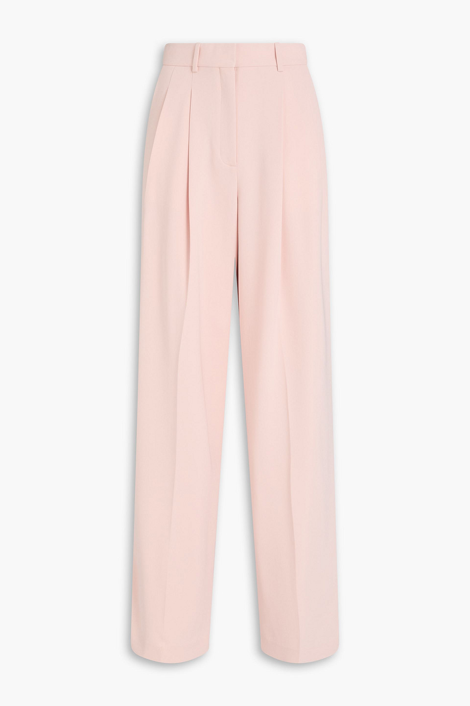 Pleated crepe wide-leg pants - Pink - US 10
