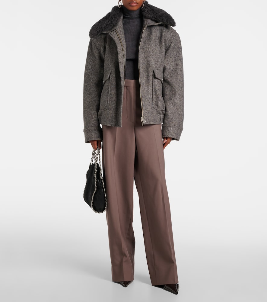 Wool wide-leg pants