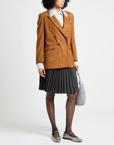 Woman Blazer Brown Size 8 Virgin Wool, Cotton, Viscose, Polyester