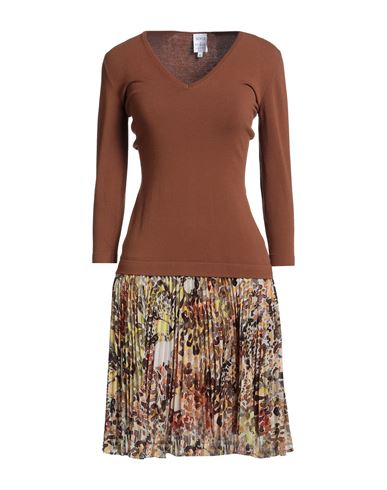 Woman Midi dress Brown Size 6 Viscose, Polyester