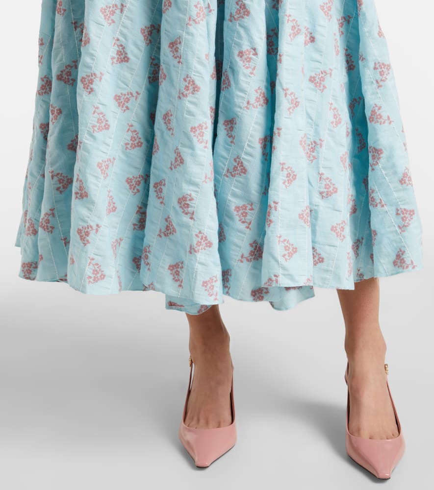 Rousseau floral cotton-blend midi dress