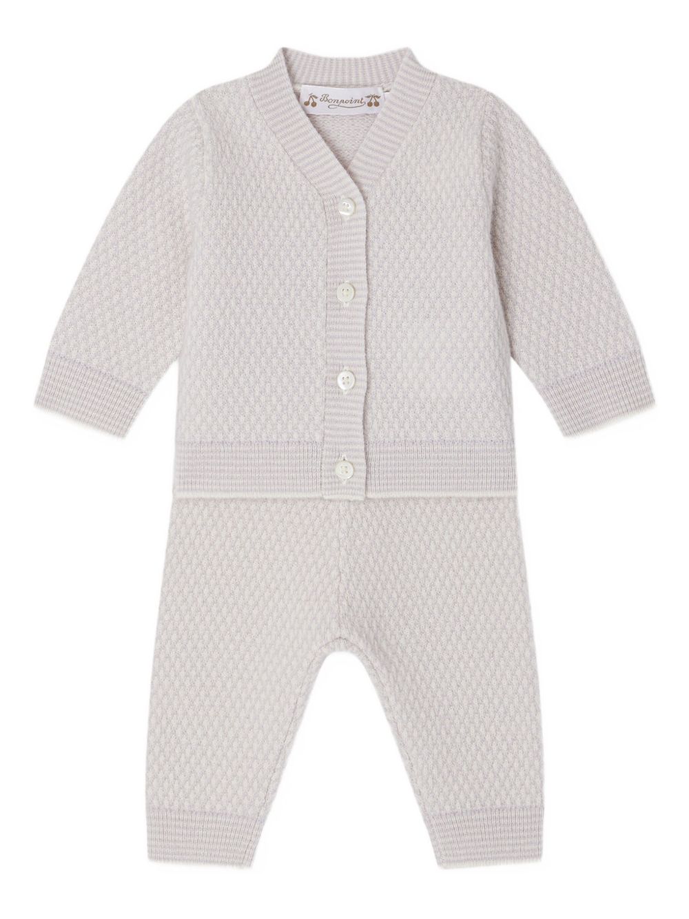 Jahiel textured-knit cardigan-trousers set - Grey