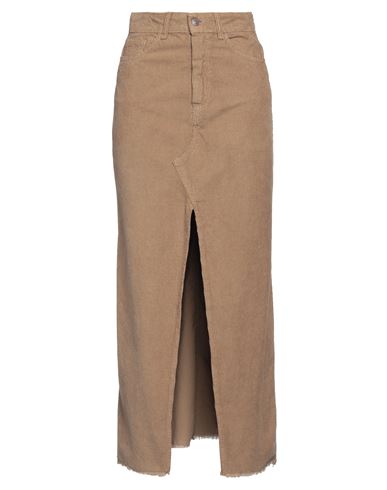 Woman Maxi skirt Camel Size M Cotton, Elastane