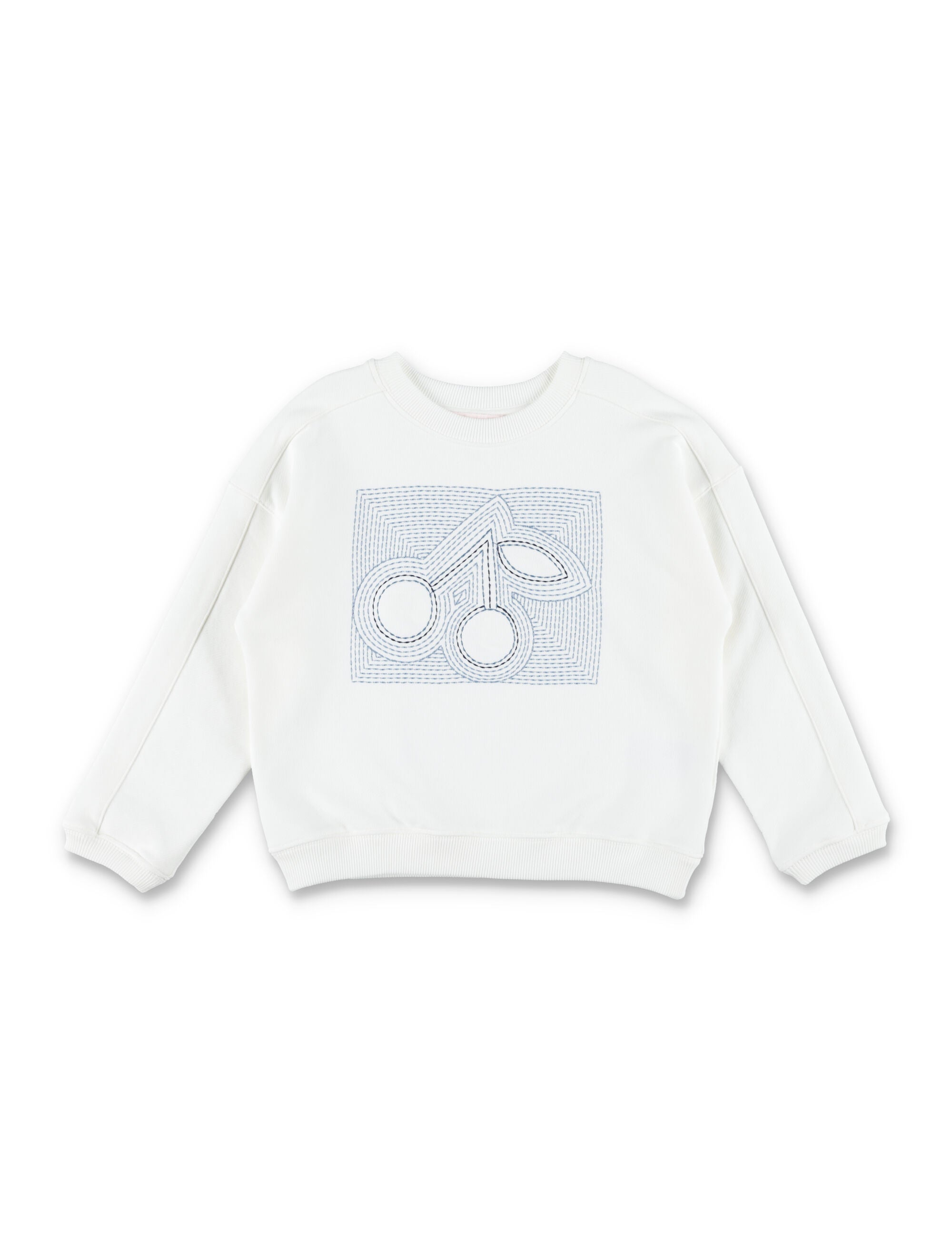 Girls' Mini Soft Organic Cotton Fleece Top with Cherry Embroidery