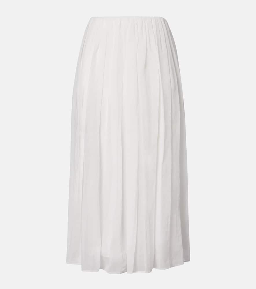 Cotton and tulle midi skirt