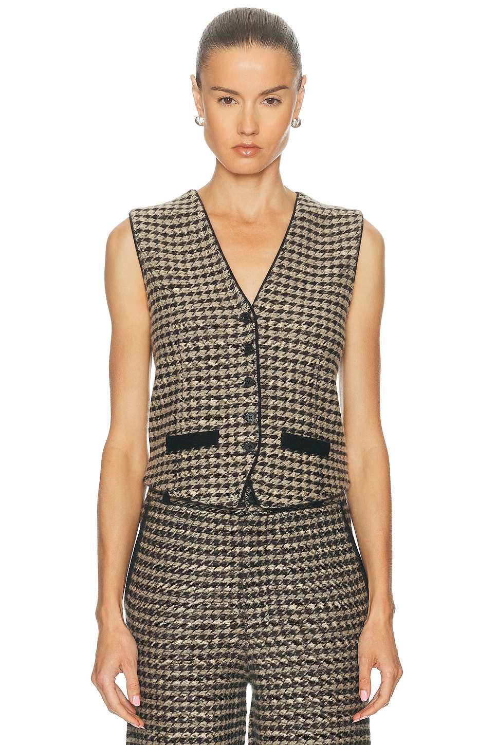 Guest In Residence WESTE HOUNDSTOOTH in Black & Dune - Black. XS also in L, M