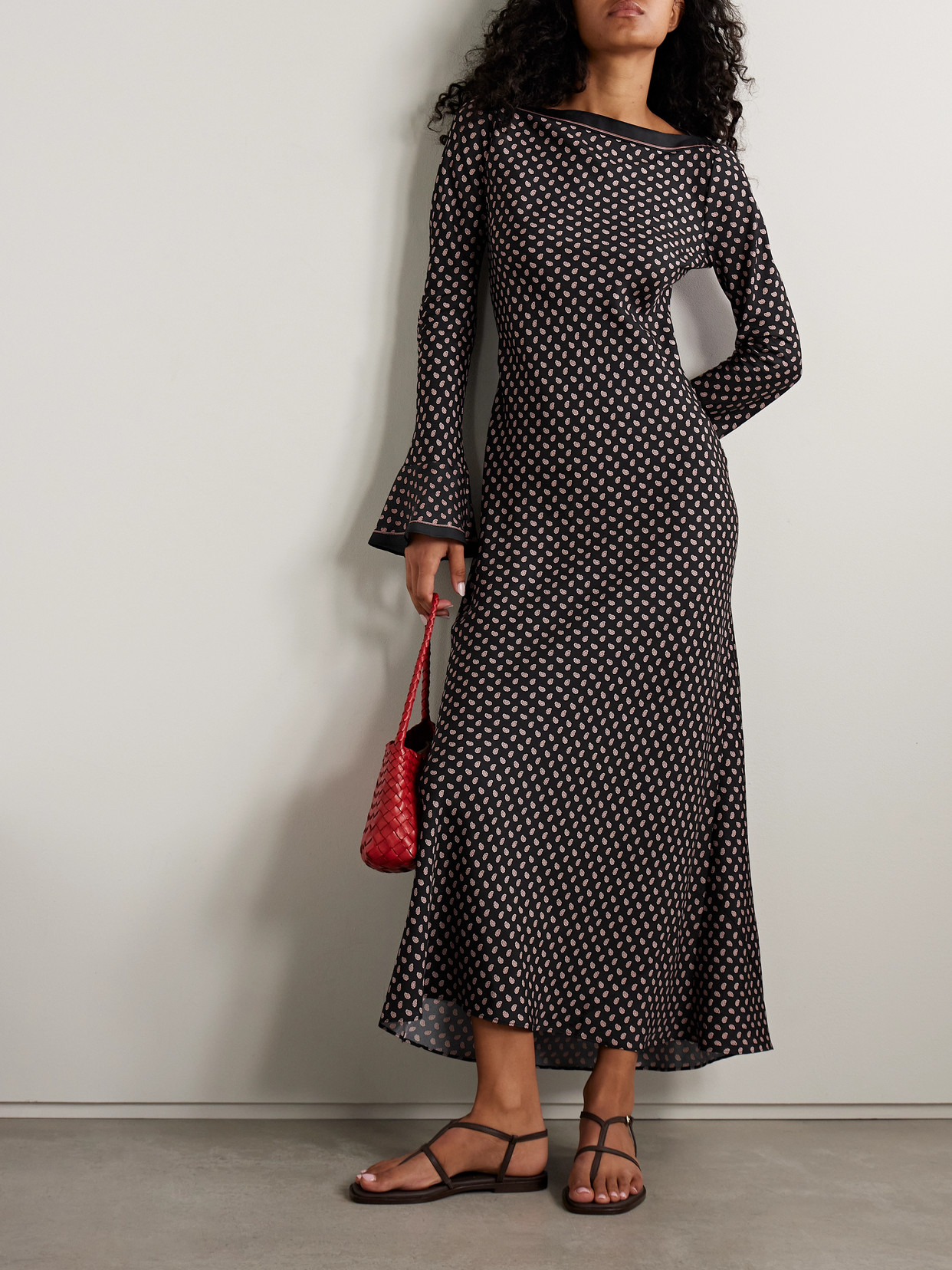 Davina Paisley-print Silk-blend Twill Midi Dress - Multi