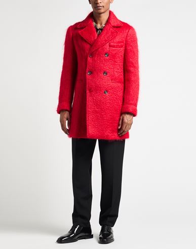 Man Coat Red Size 38 Mohair wool, Wool, Polyamide