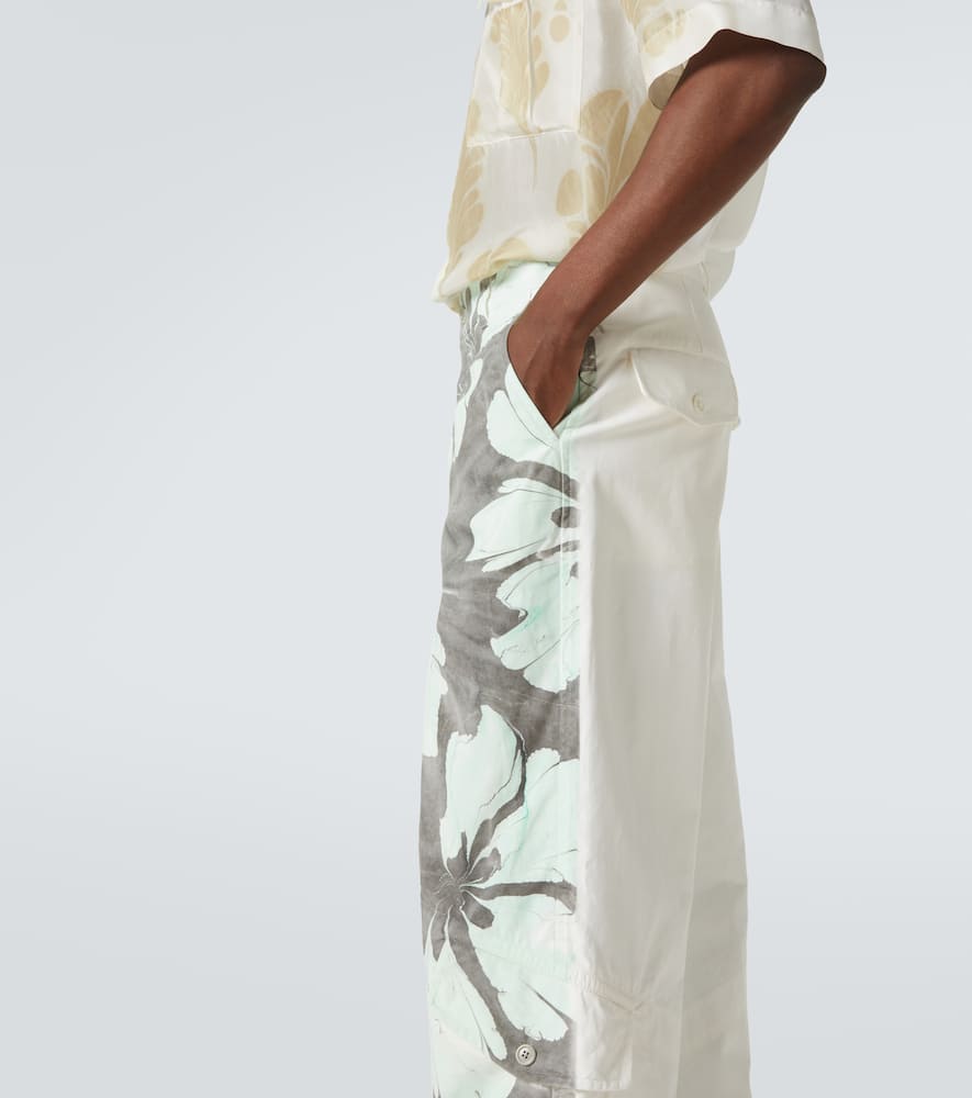 Floral cotton wide-leg pants