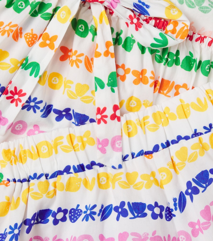 Fábula Printed striped cotton top and shorts set