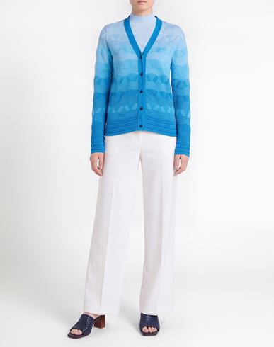 Woman Cardigan Light blue Size L Cotton, Viscose