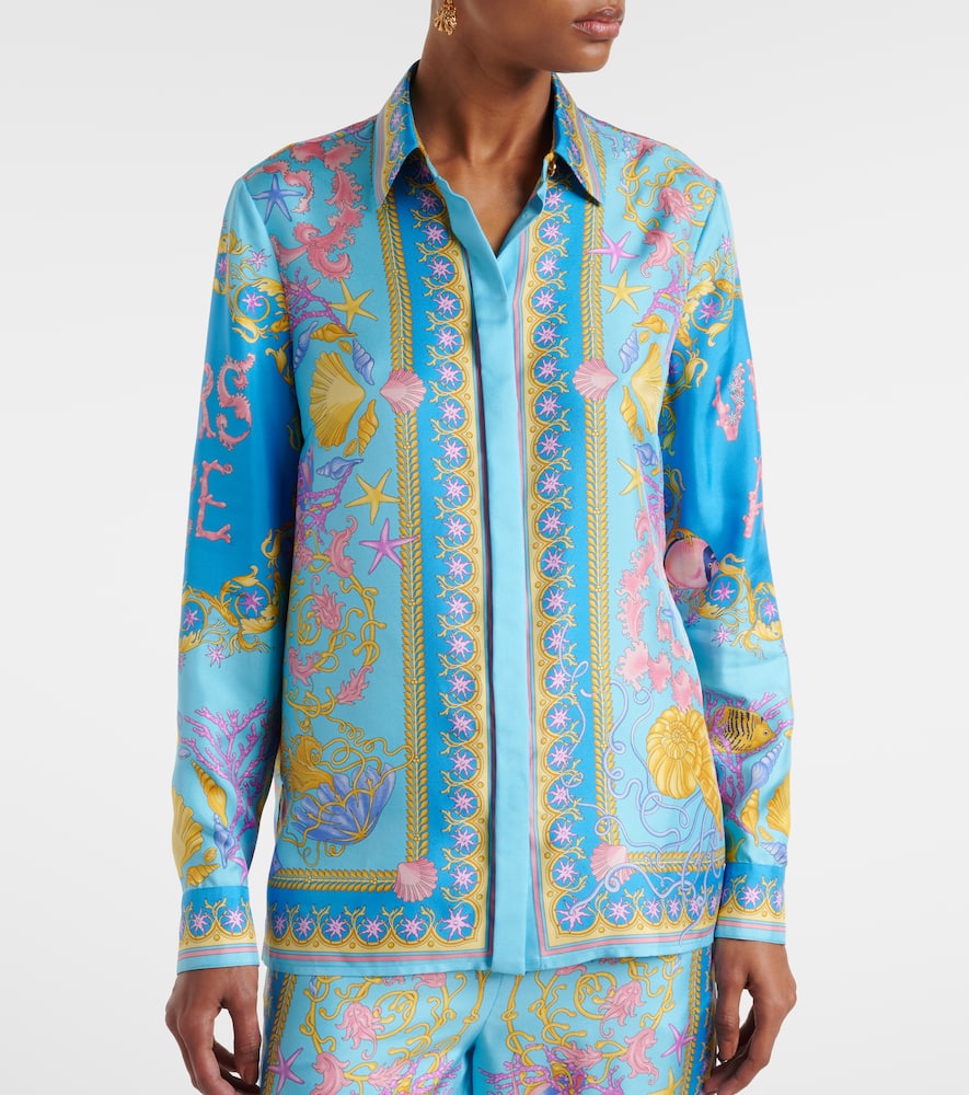Underwater Barocco silk twill shirt