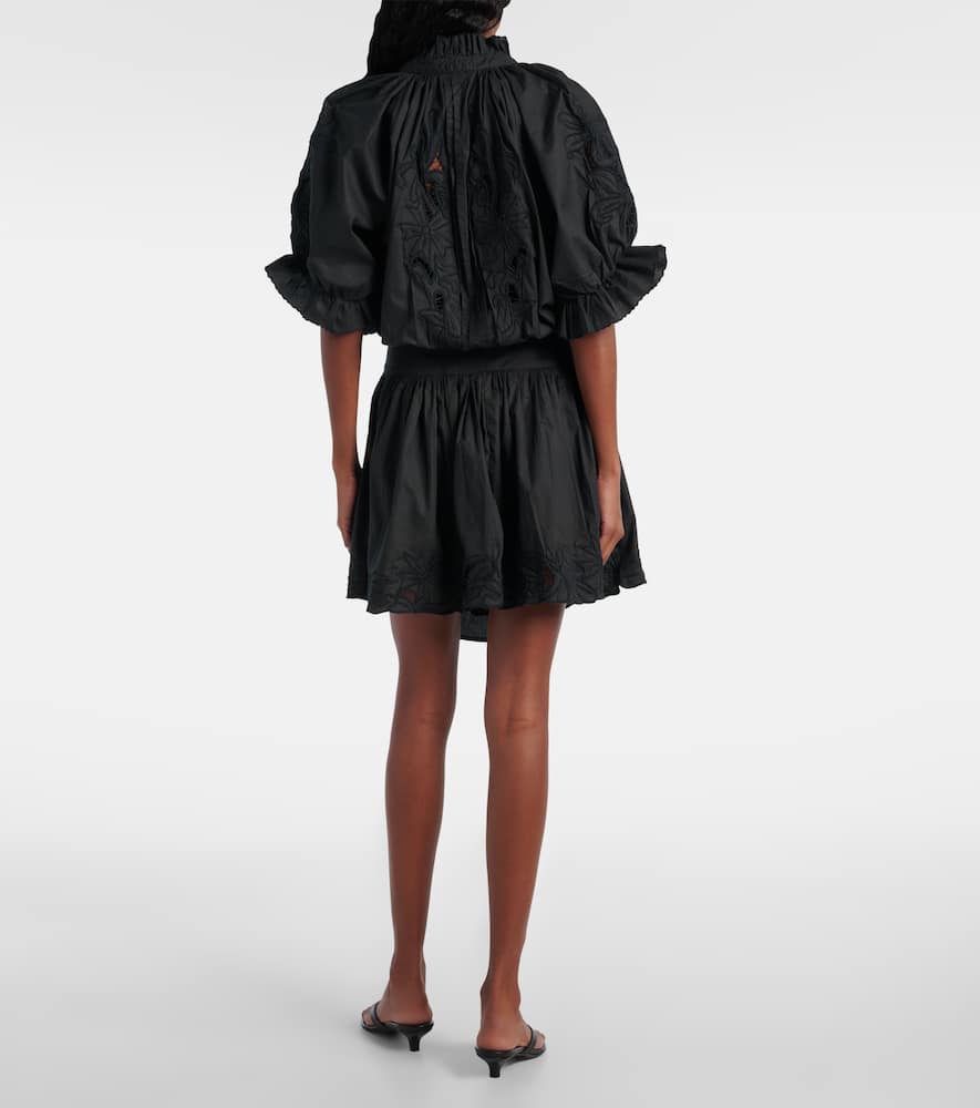 Embroidered cotton poplin minidress