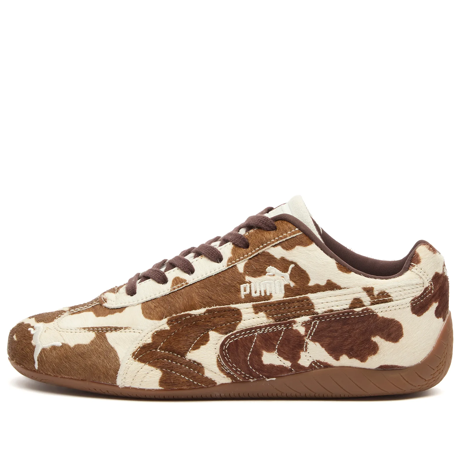 Women s Speedcat Cow Print Sneakers Chocolate Brown / Gu
