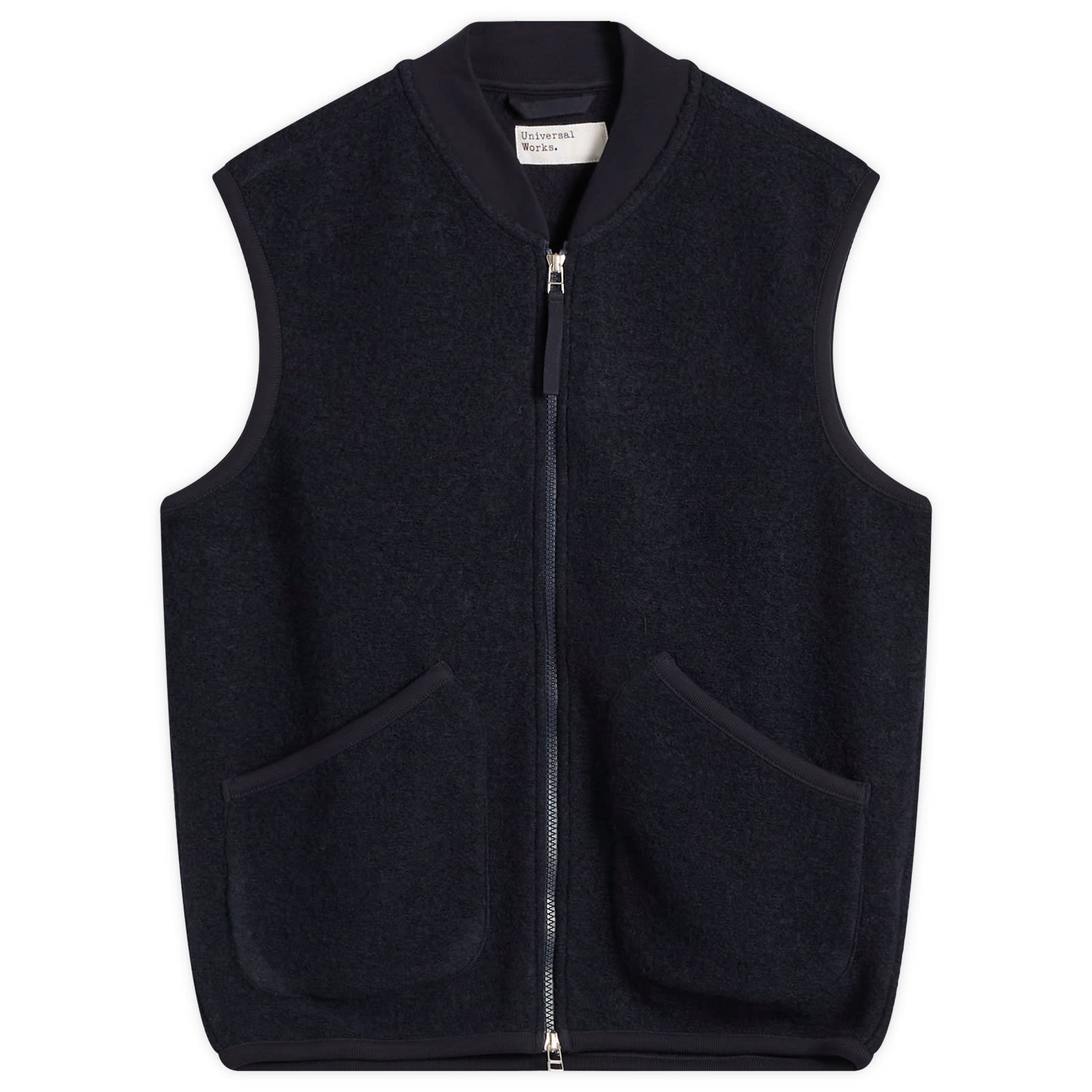 Men's Wool Fleece Zip Waistcoat Navy