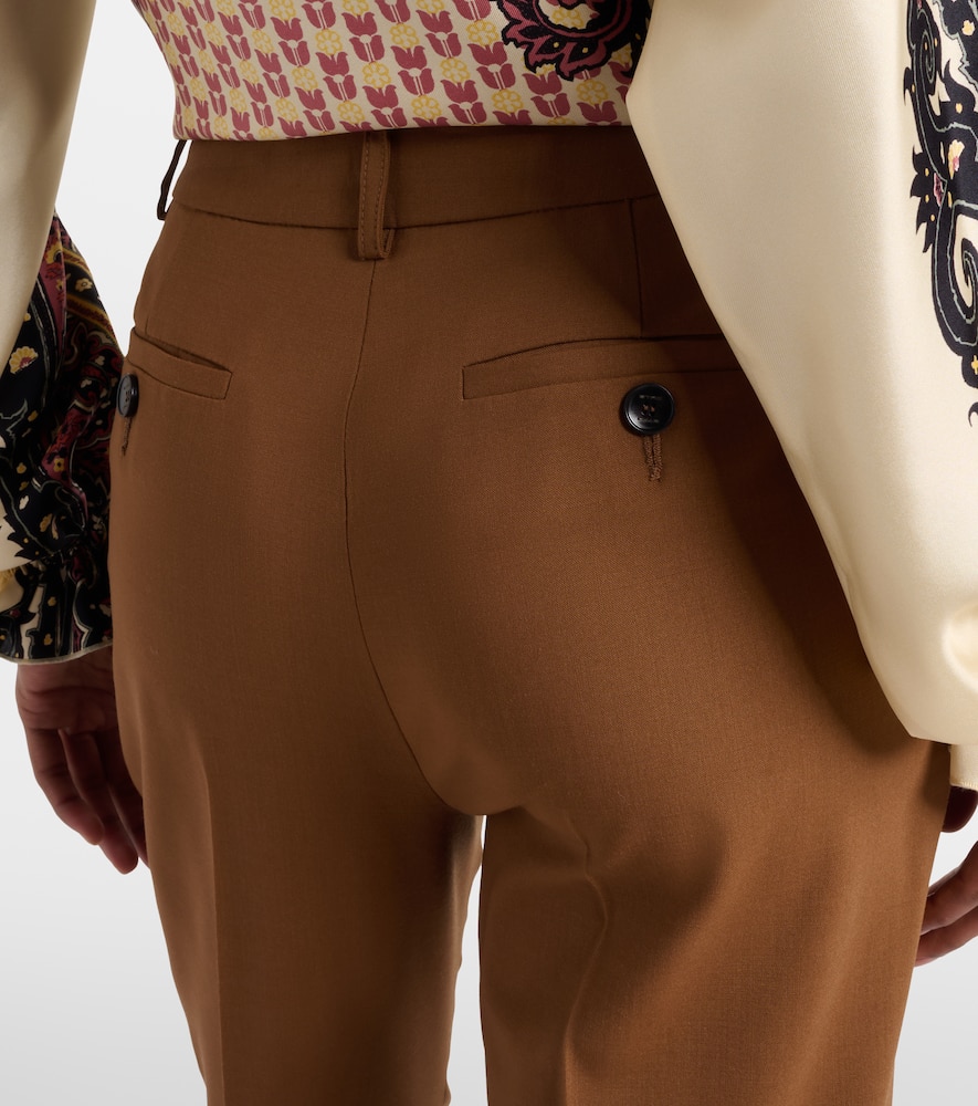Wool-blend bootcut pants