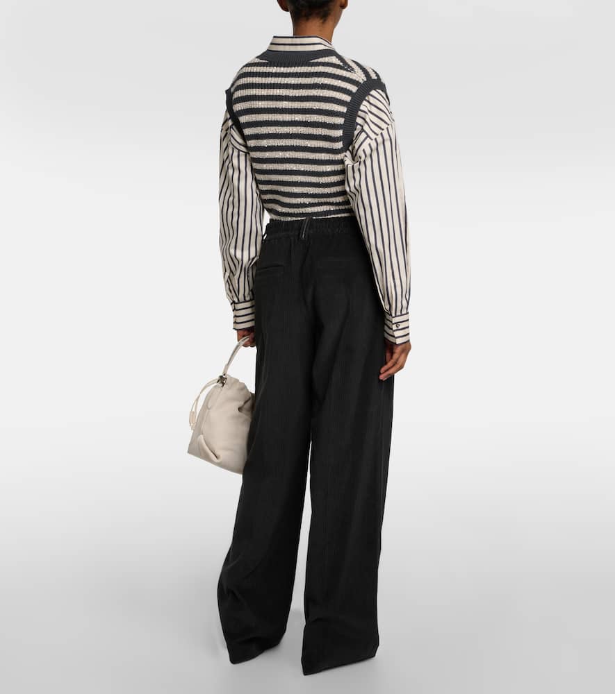 Corduroy wide-leg pants