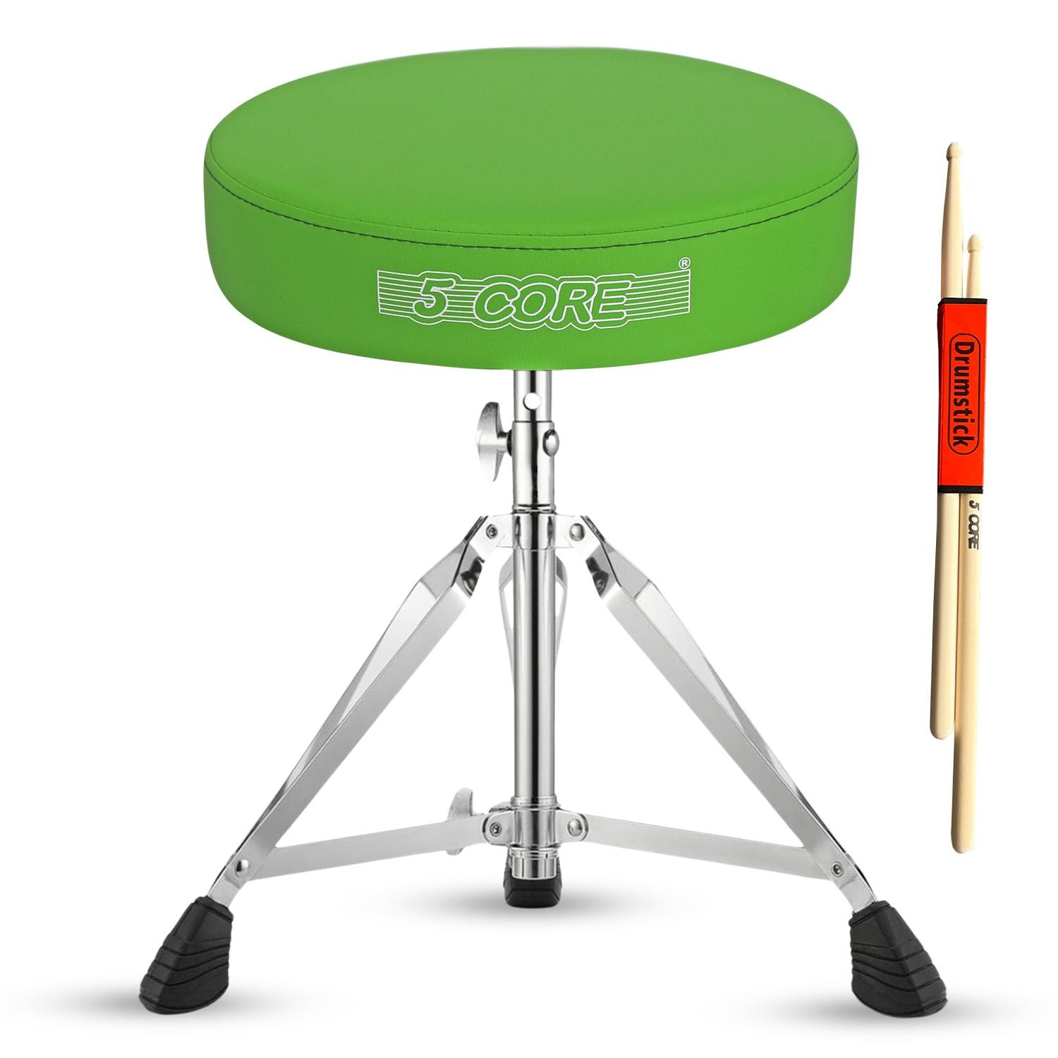 Drum Throne Padded Guitar Stool Height Adjustable Music Chair Seat Universal for Adults & Kids with Anti Slip Rubber Feet - DS CH GR