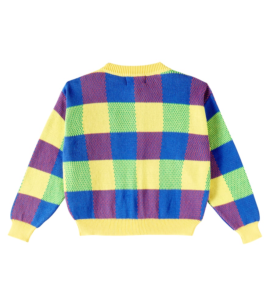 Bobo Choses Vichy cotton jacquard cardigan