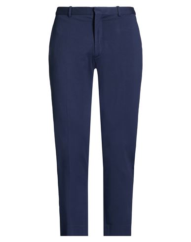 Man Pants Navy Size 38 Cotton, Elastane