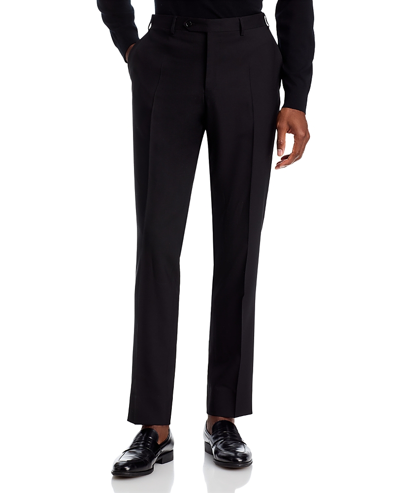 Capri Melange Solid Slim Fit Dress Pants