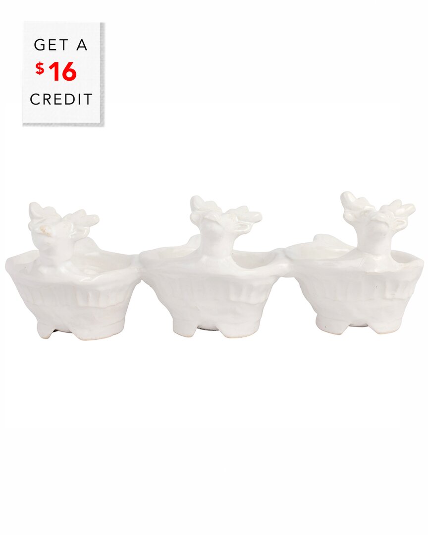 Pietra Natale Figural Deer Three-Part Server With $16 Credit
