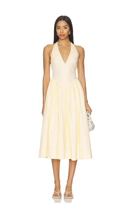 Tularosa Stella Midi Dress in Yellow. XL. Also in L, M