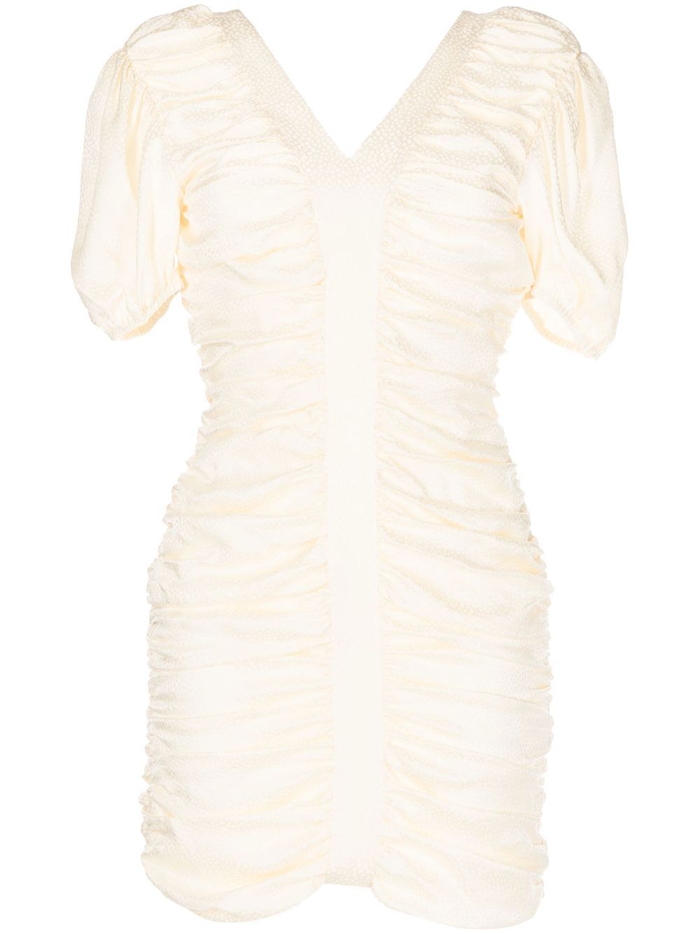 Ruched mini dress - White