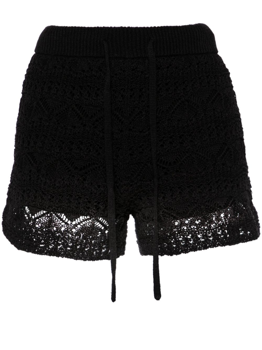 Loreen crochet-knit shorts - Black