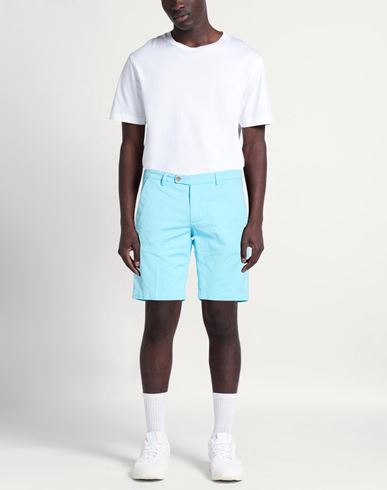 Man Shorts & Bermuda Shorts Turquoise Size 31 Cotton, Elastane