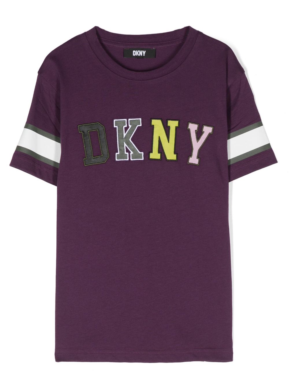 Logo-patches cotton T-shirt - Purple