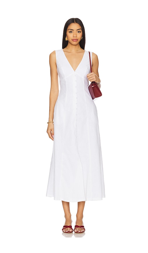 Bardot Cordelia Linen Midi Dress in Chocolate. - 4 also