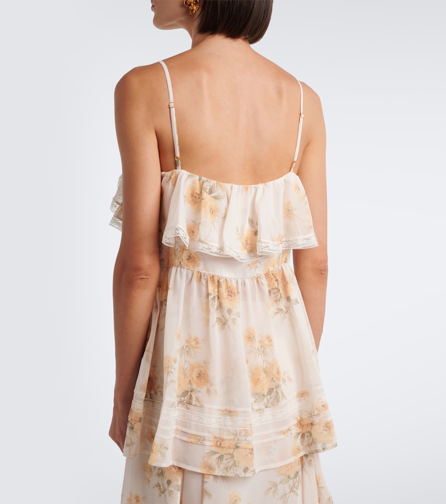 Floral lace-trimmed top