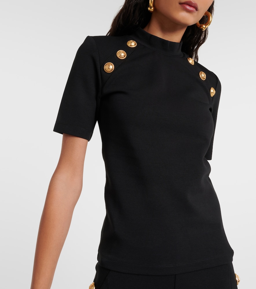 Embellished jersey T-shirt