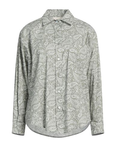 Woman Shirt Sage green Size 6 Cotton, Elastane
