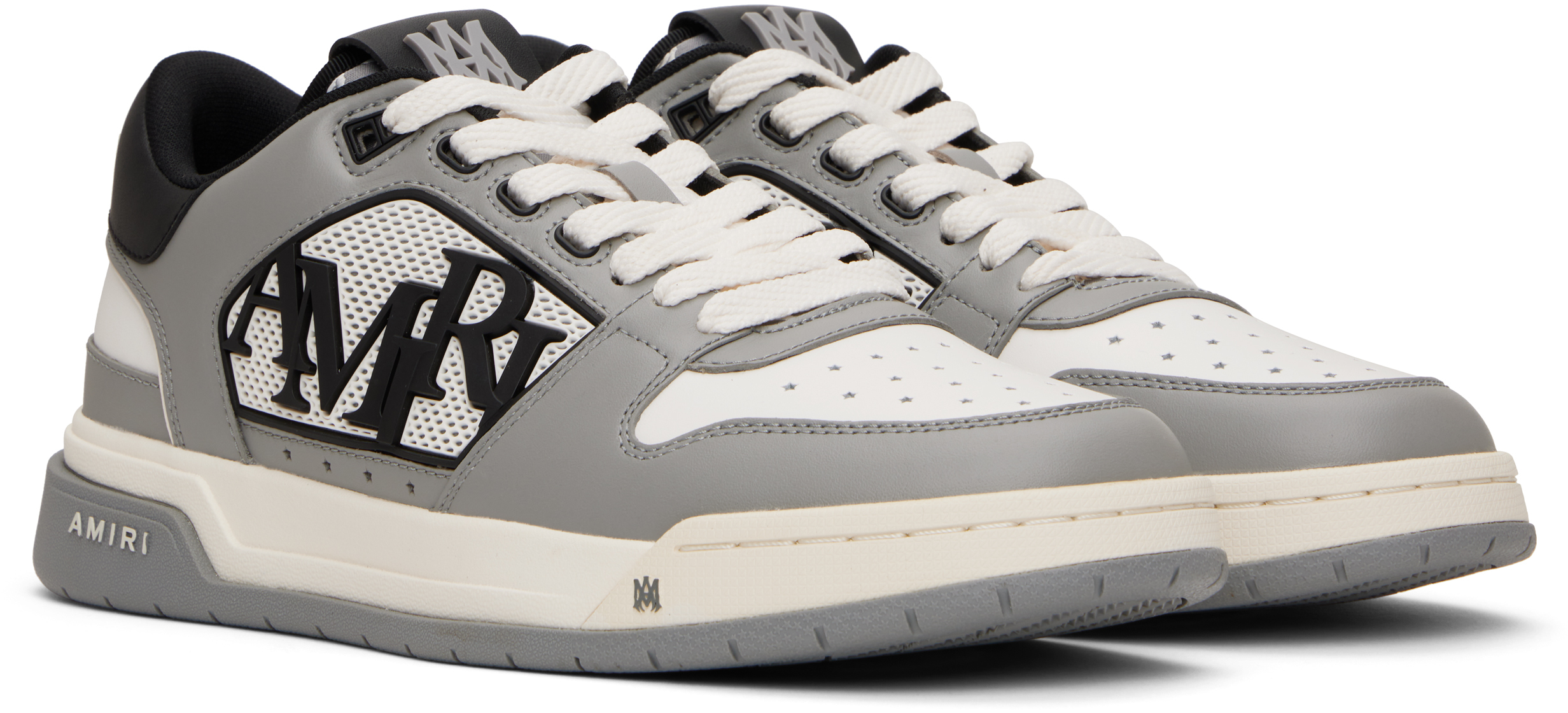 AMIRI White & Gray Classic Low Sneakers