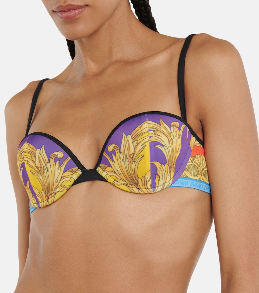 Printed balconette bikini top