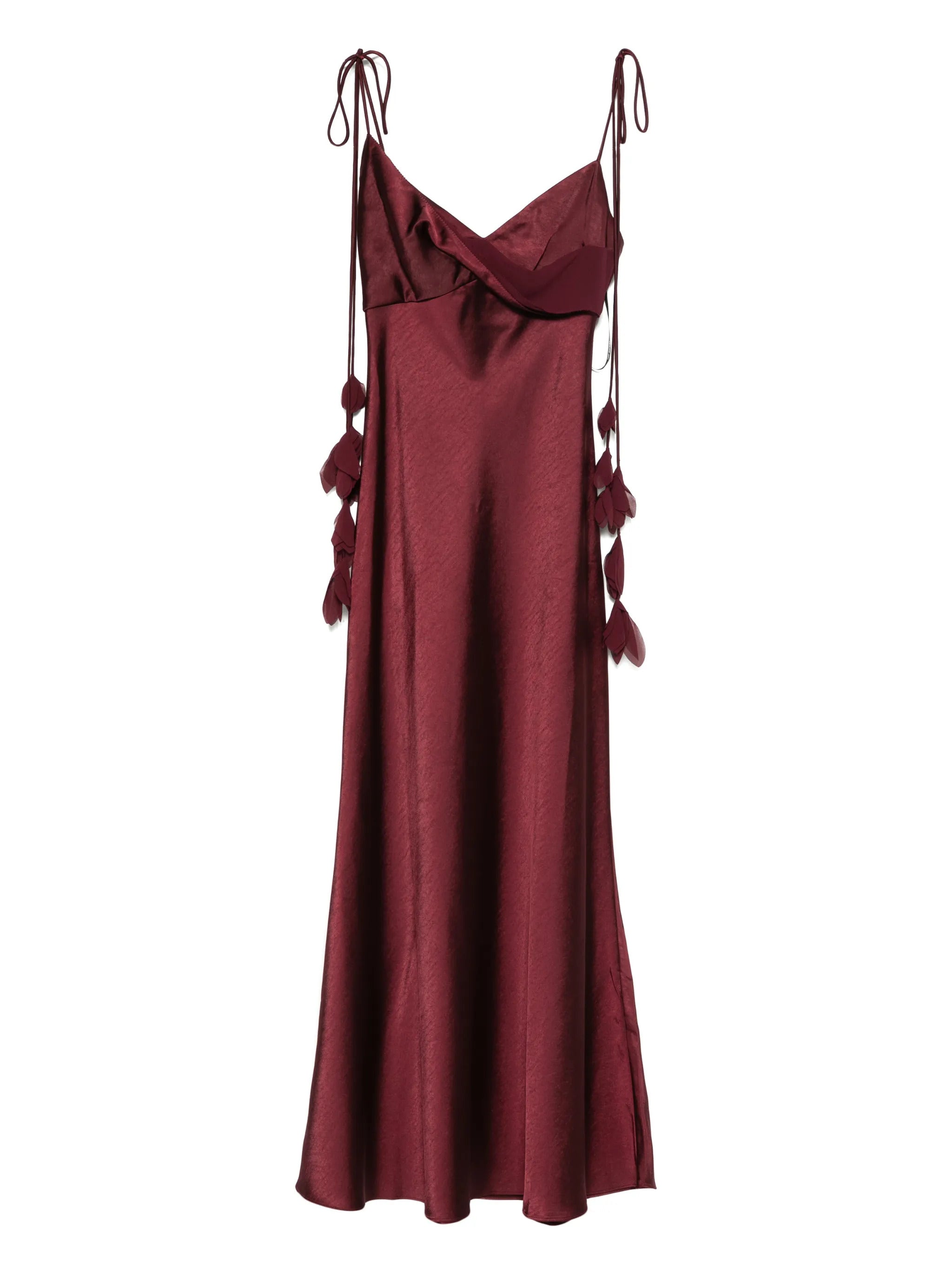 Floral Bust-Detail Satin Mini Dress