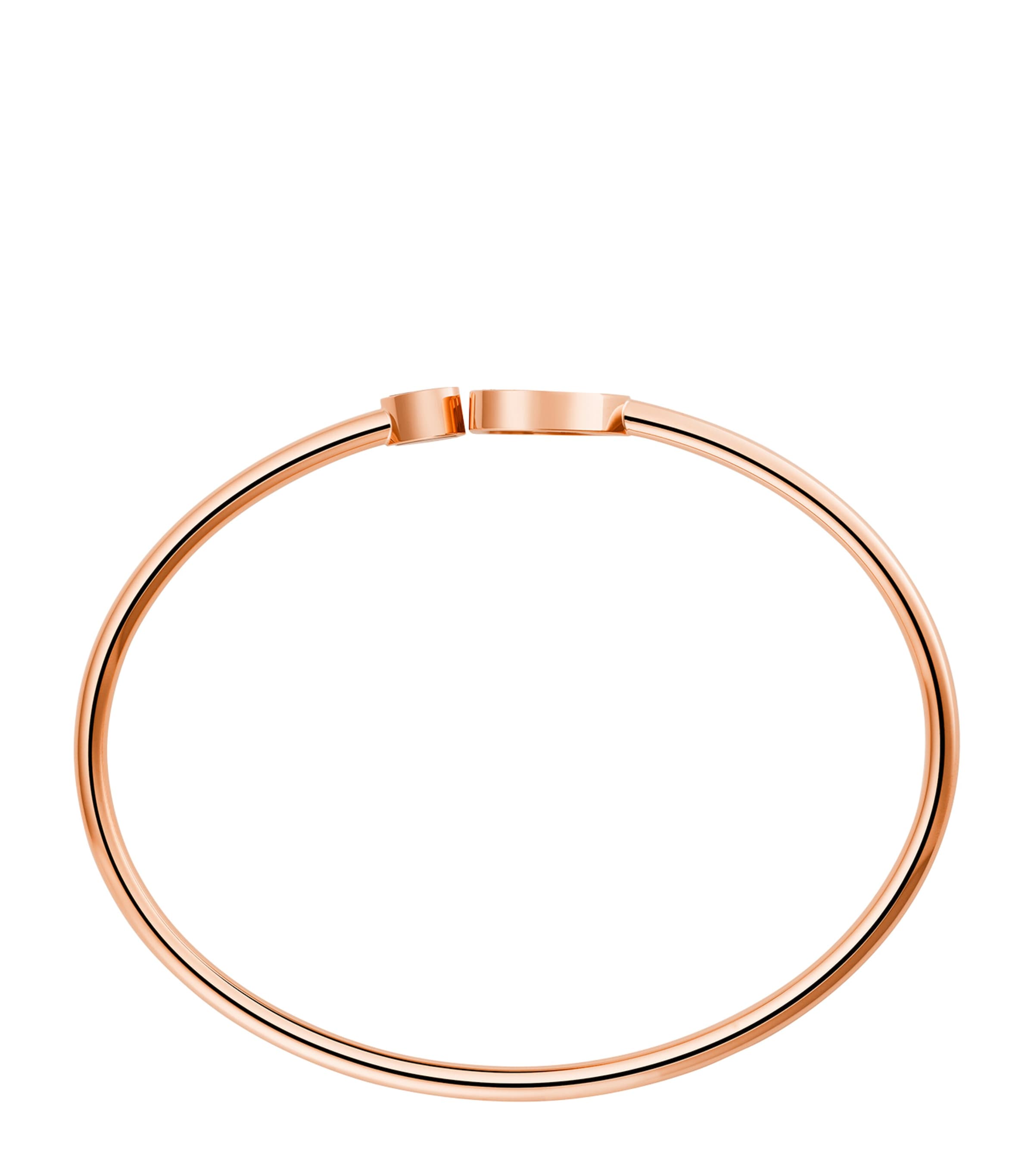 Rose Gold, Diamond and Red Stone Happy Hearts Bangle