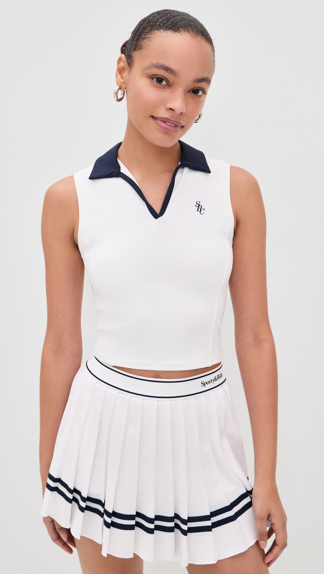 SRC Sports Polo Vest White/Dark Navy