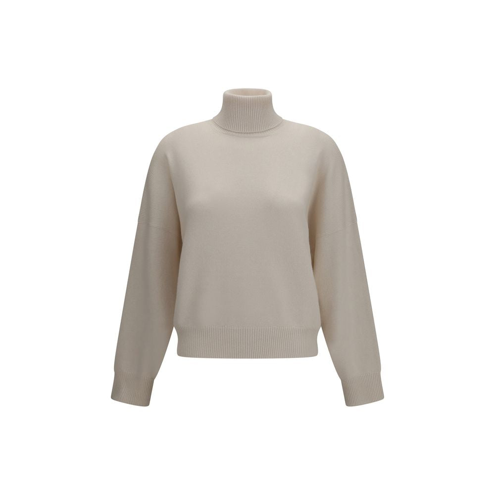 Cashmere Turtleneck Sweater — Beige