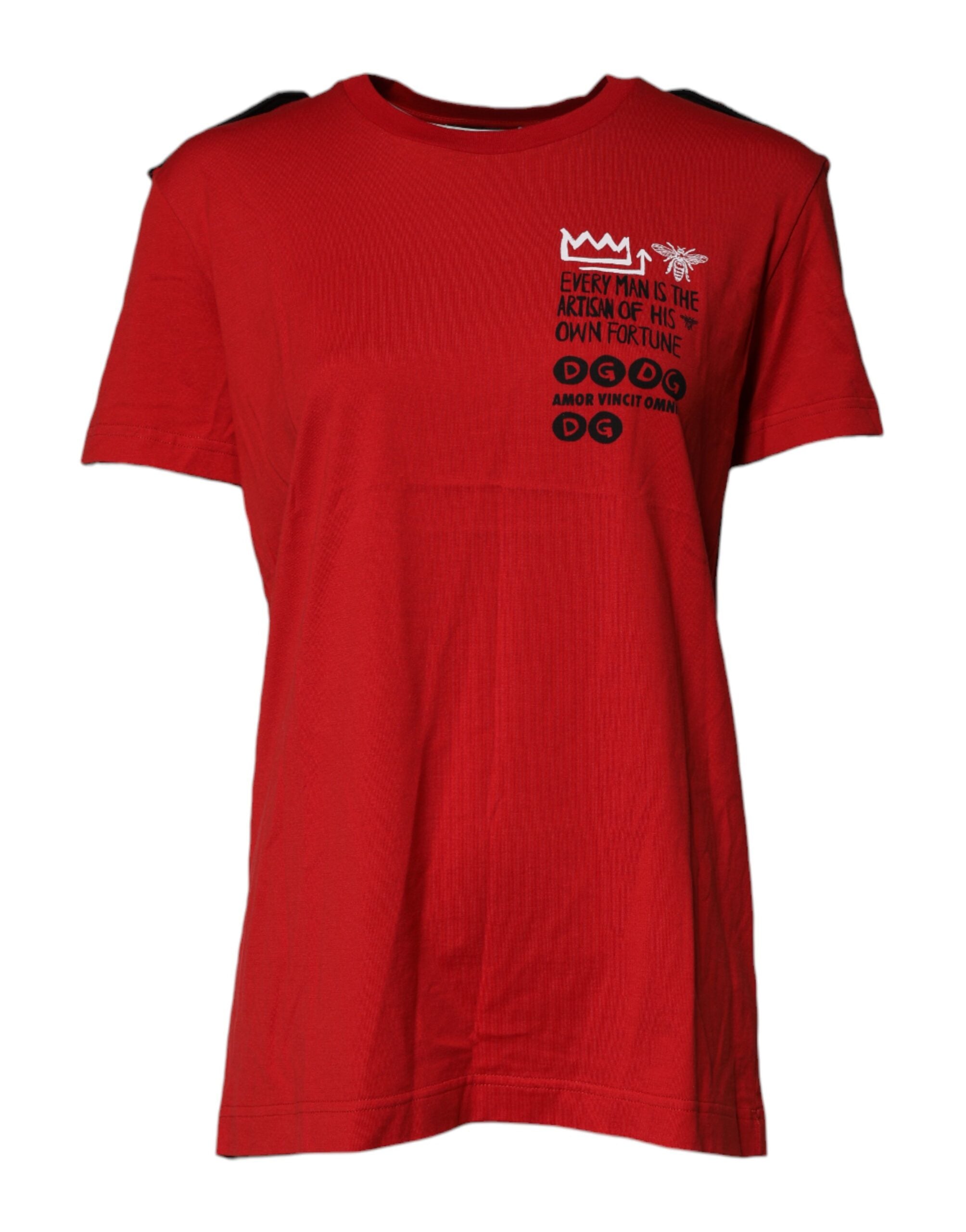 Logo-Print Cotton T-Shirt — Red
