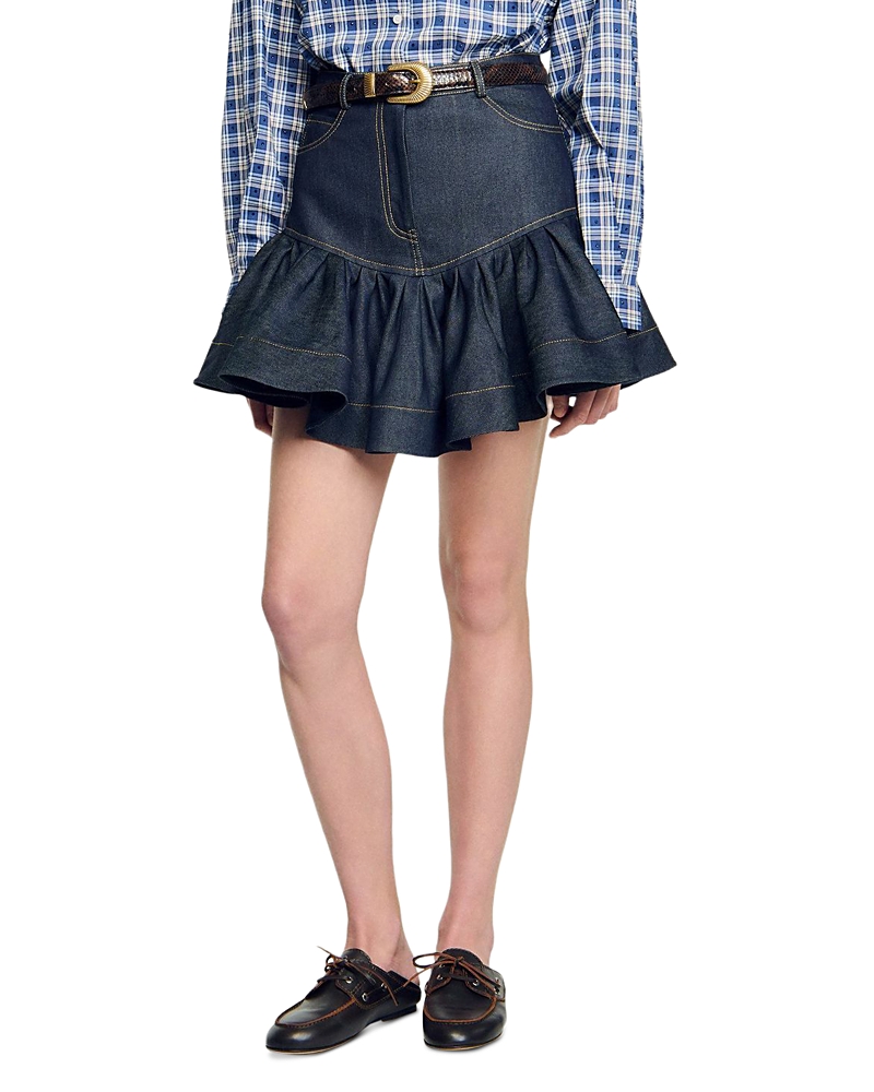 Flared denim skirt - Blue