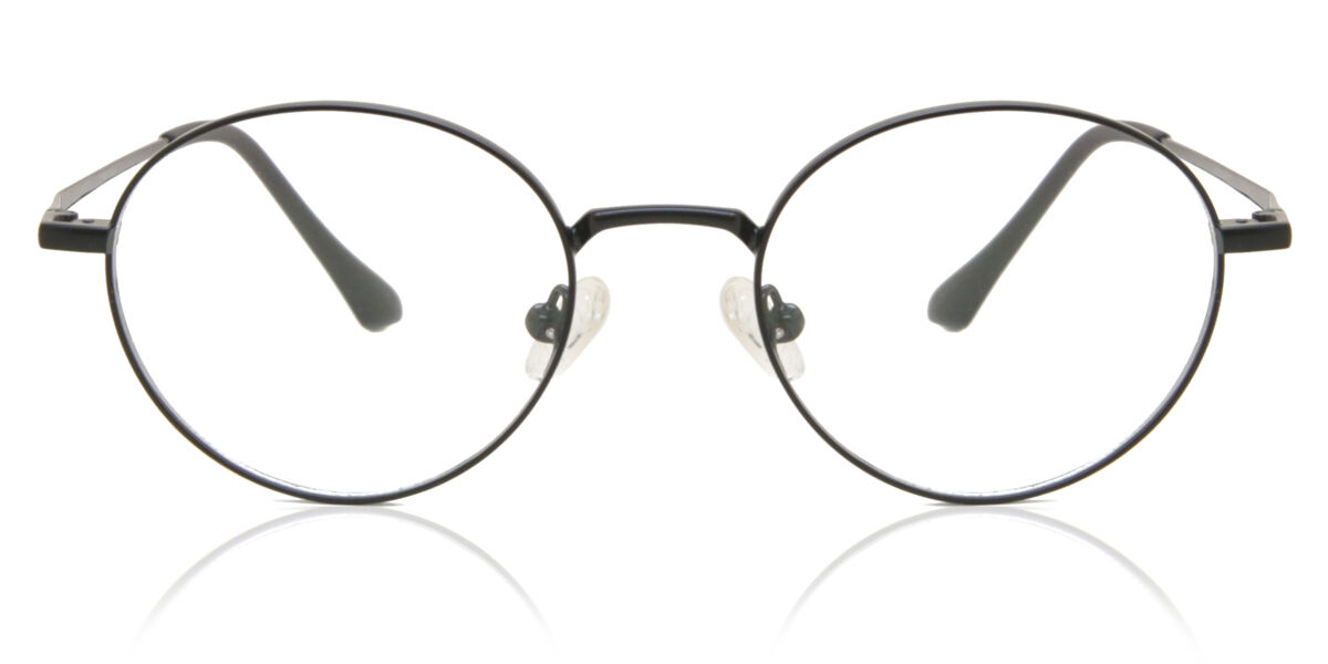 Oval Full Rim Metal Men's Prescription Eyeglasses Online Black Size 46 - Free Lenses - Blue Light Block Available - SmartBuy Collection