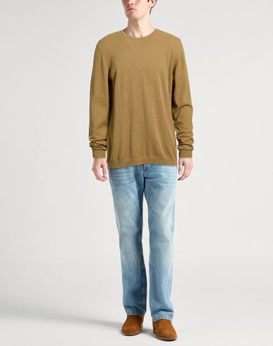 Man Sweater Khaki Size 44 Cotton, Nylon, Elastane