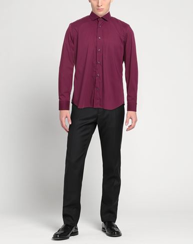 Man Shirt Plum Size 17 ½ Cotton, Polyamide, Elastane