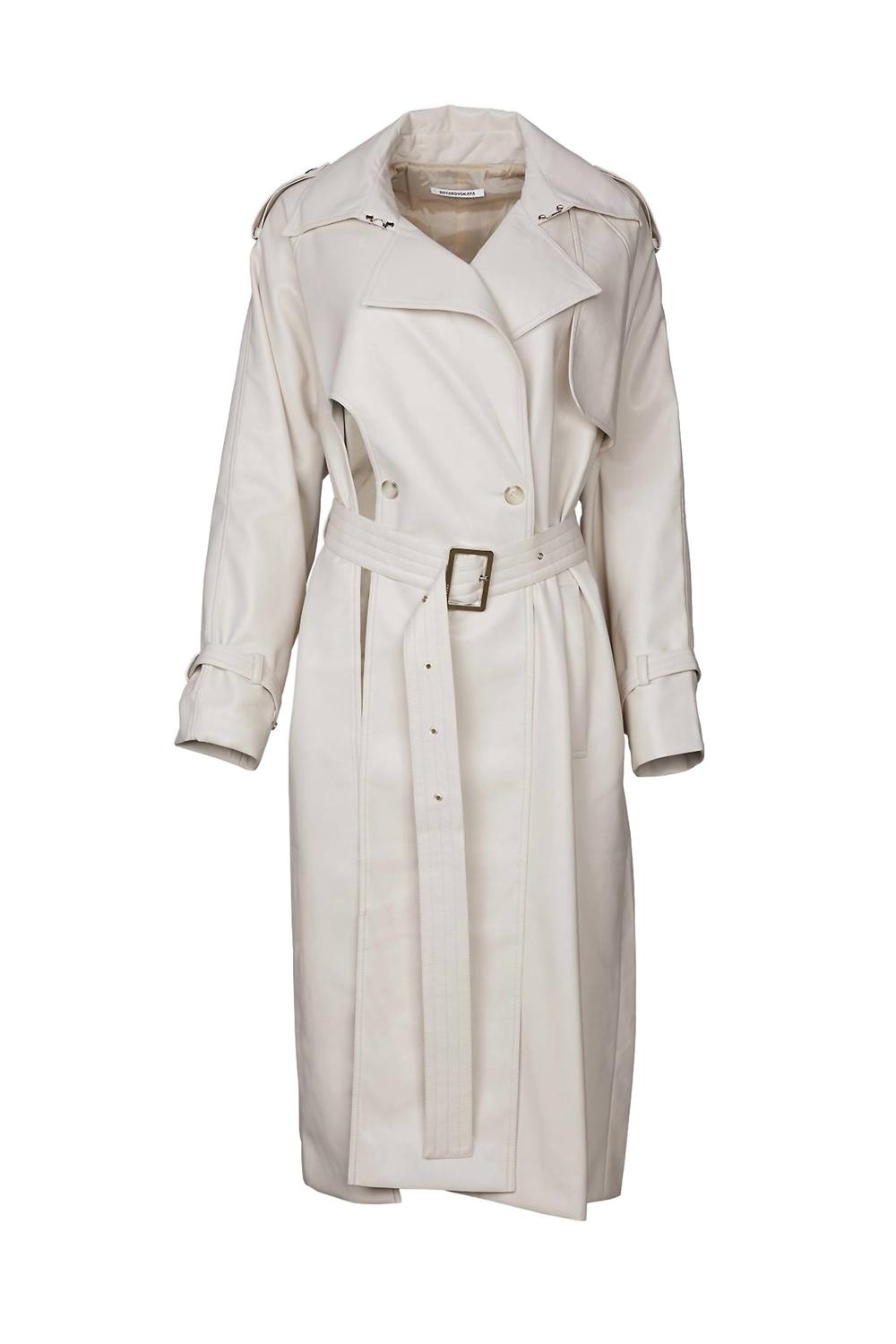 Assimilth Trench Coat In Ecru
