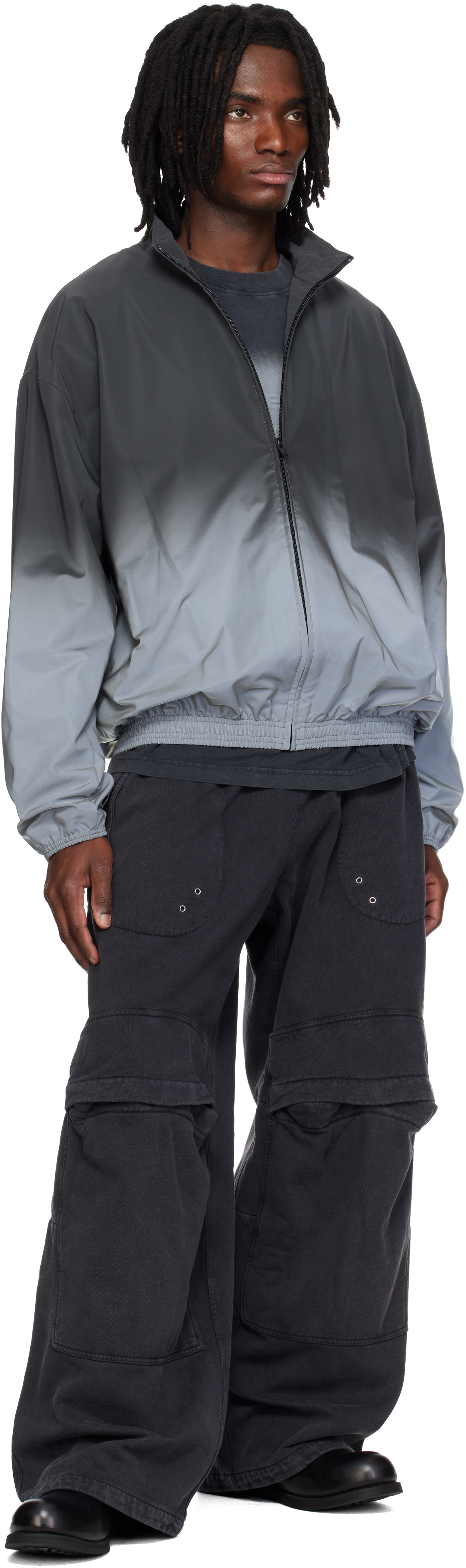 Gray & Silver Reflective Track Jacket